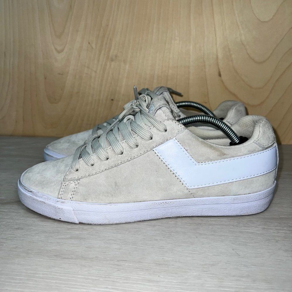 Pony Topstar‎ Lo Core Beige / White Suede Women's 8.5 UK 6 EURO 40
